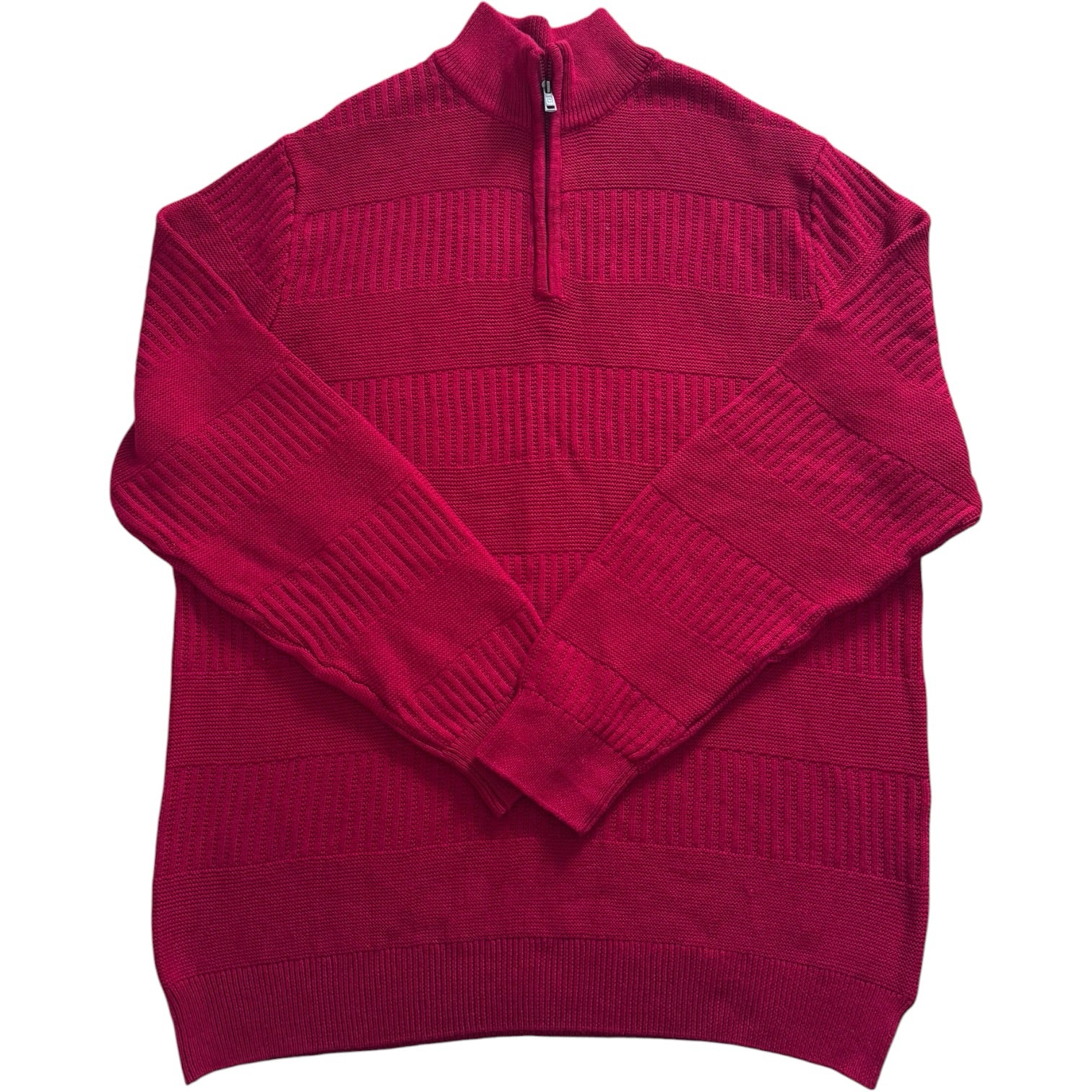 Extra large Chaps Red Knitted 1/4 Zip Jumper