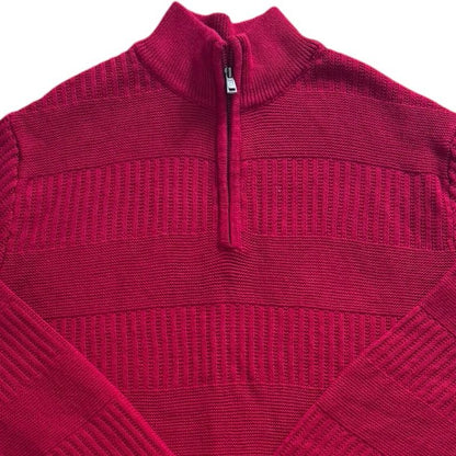 Extra large Chaps Red Knitted 1/4 Zip Jumper