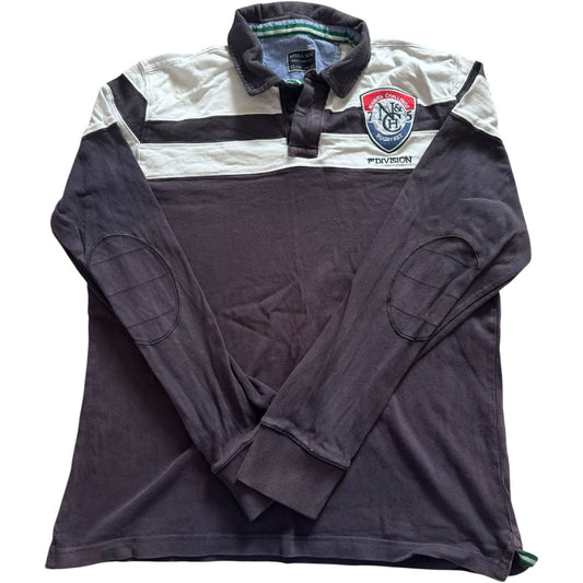 Extra large Sfera Men White and Washed Navy Rugby Shirt