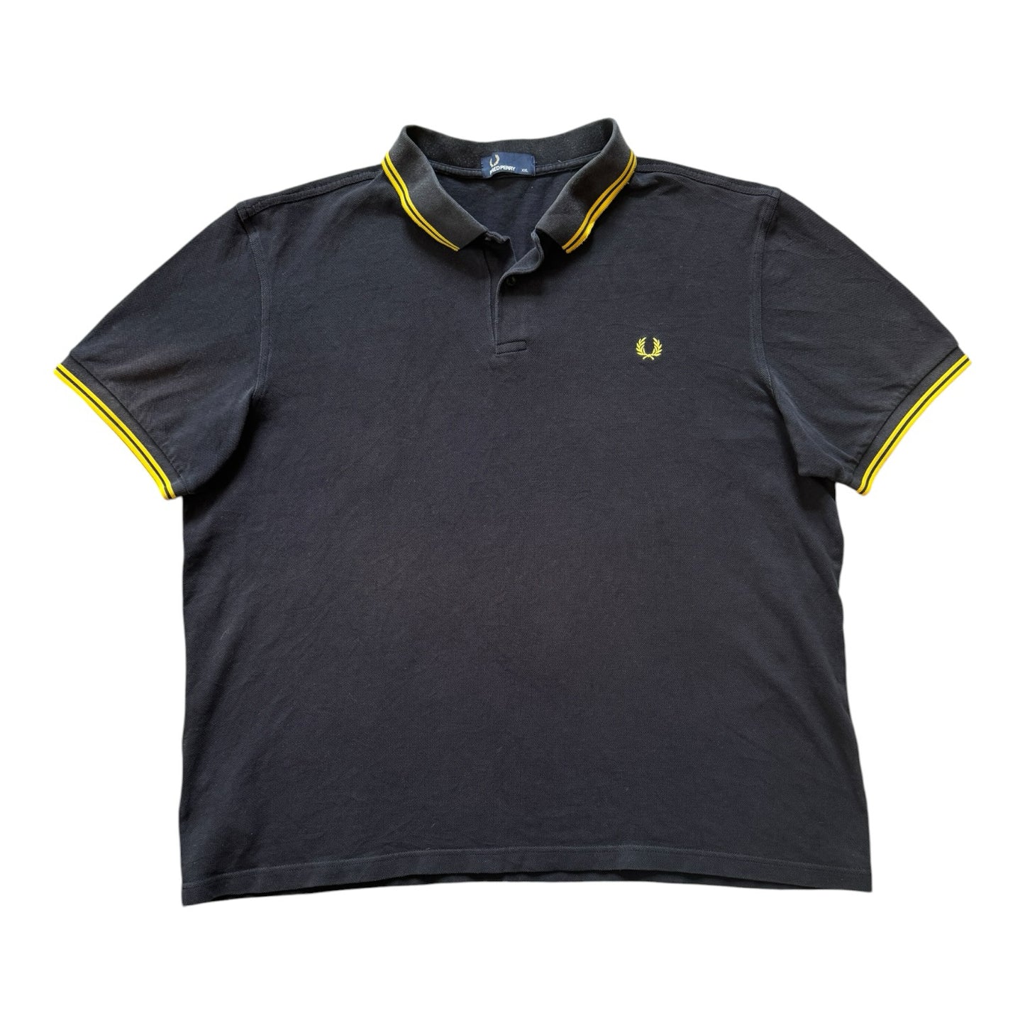 XXL Fred Perry Black and Yellow Polo Shirt