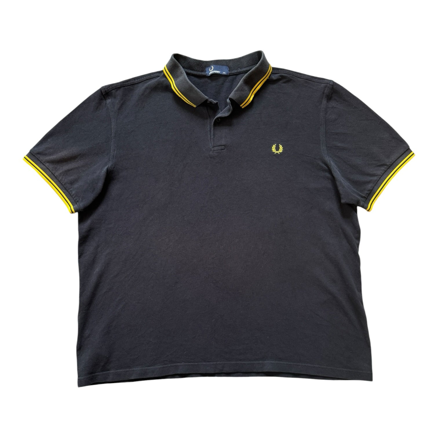 XXL Fred Perry Black and Yellow Polo Shirt