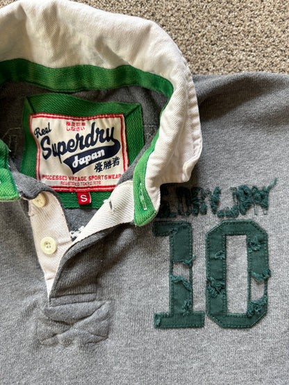 Small Superdry Heavy Weight Grey Rugby Shirt