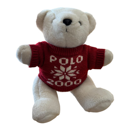 Ralph Lauren White Teddy Bear With Red Polo 2000 Jumper