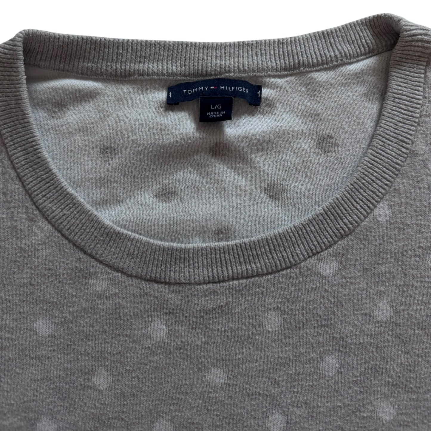 Women’s Large Tommy Hilfiger Grey Polka Dot Knitted Jumper
