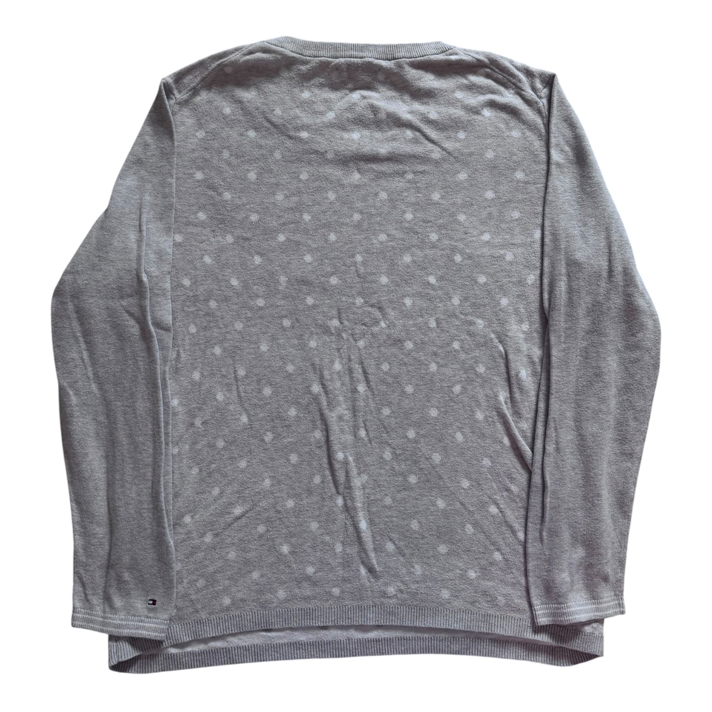 Women’s Large Tommy Hilfiger Grey Polka Dot Knitted Jumper