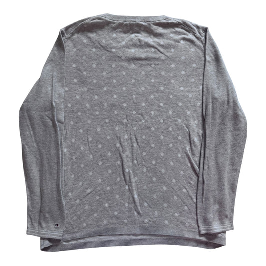 Women’s Large Tommy Hilfiger Grey Polka Dot Knitted Jumper