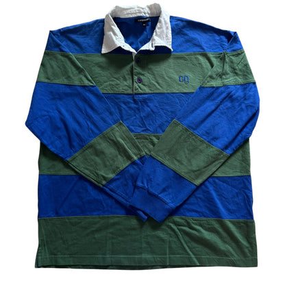 Extra Large Cargoquay Blue and Green Striped Rugby Shirt