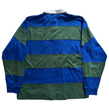 Extra Large Cargoquay Blue and Green Striped Rugby Shirt