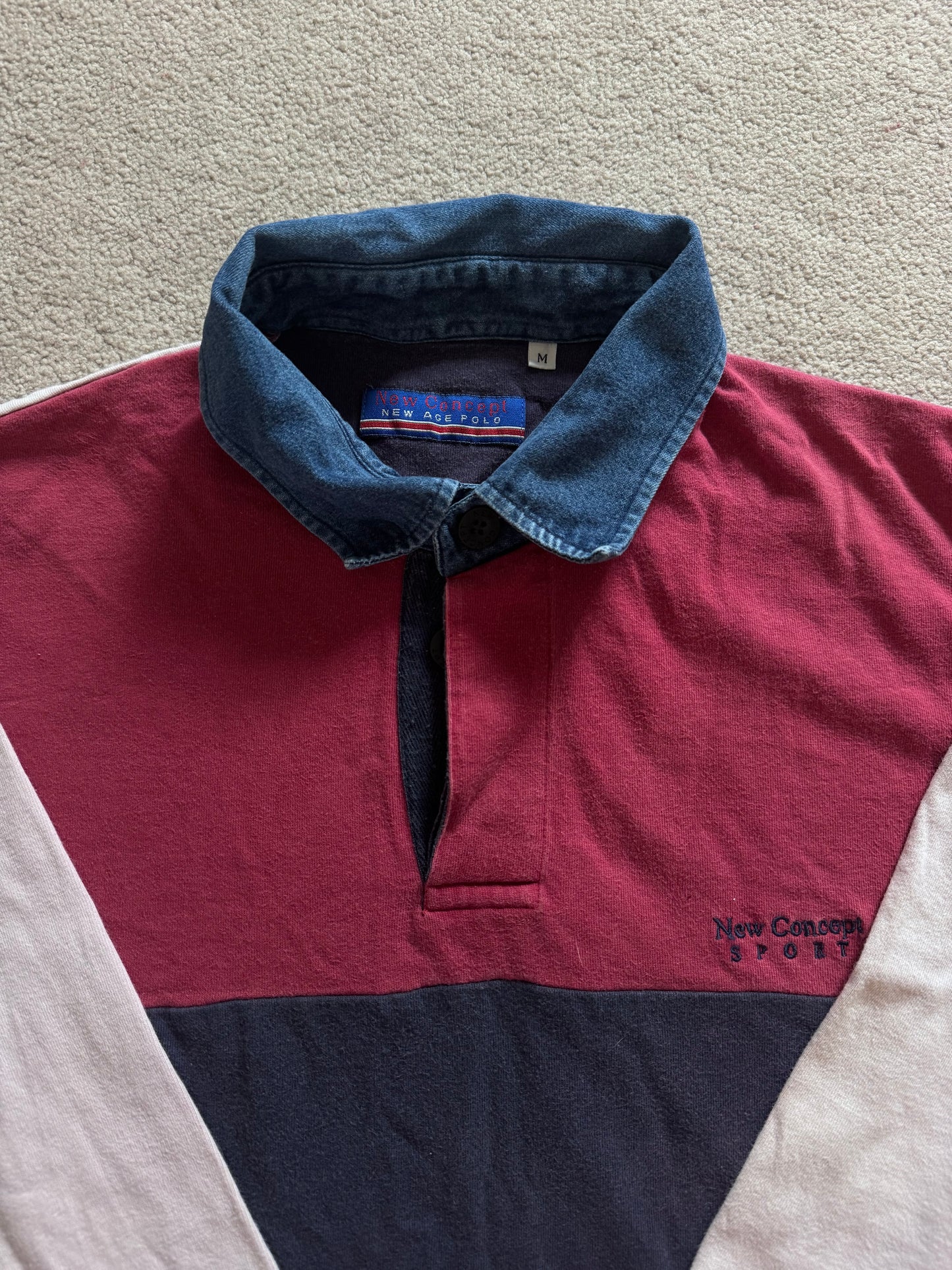 Medium New Concept Pink Striped Rugby Shirt