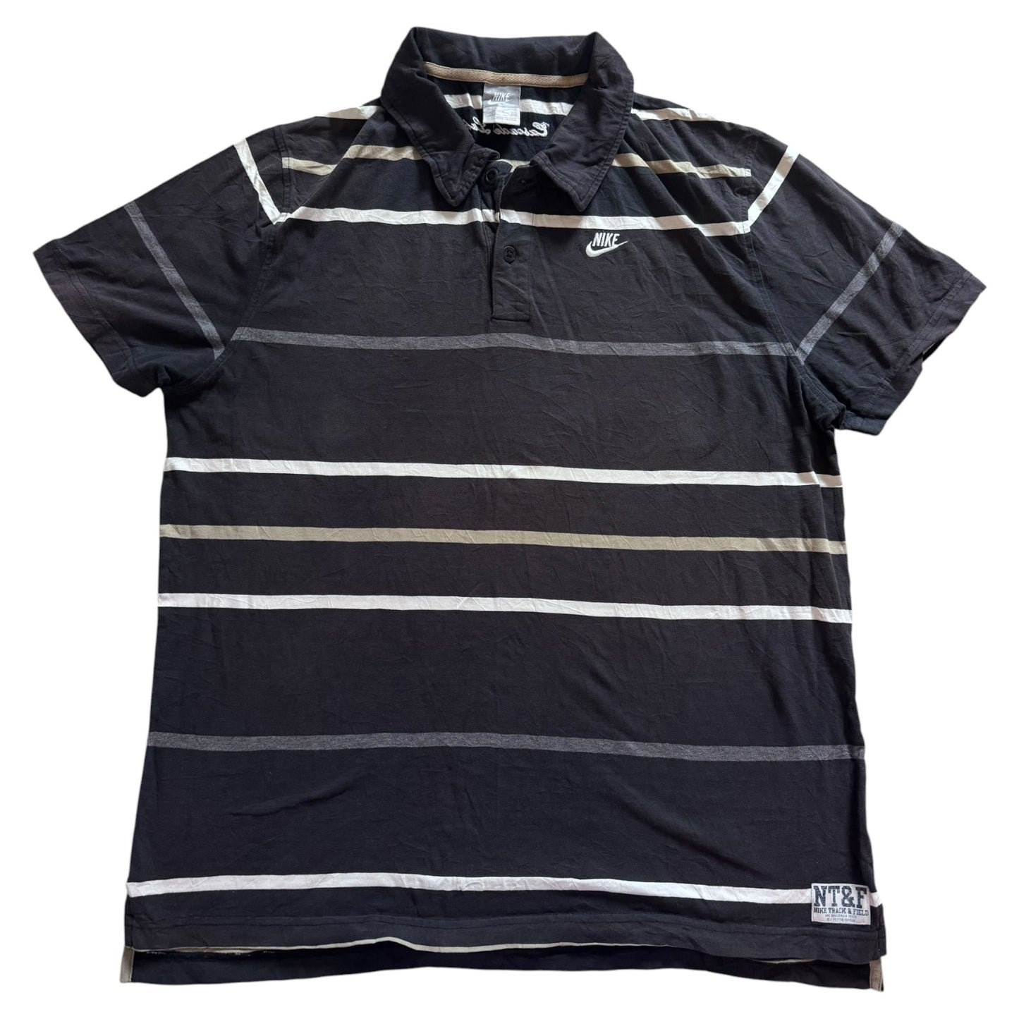 XXL Nike Brown Striped Polo Shirt