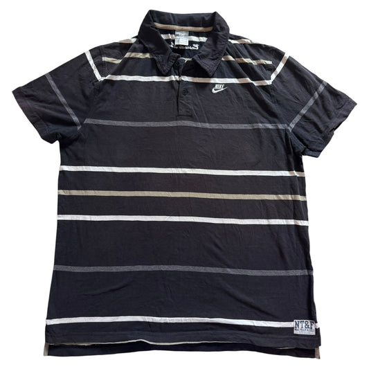 XXL Nike Brown Striped Polo Shirt