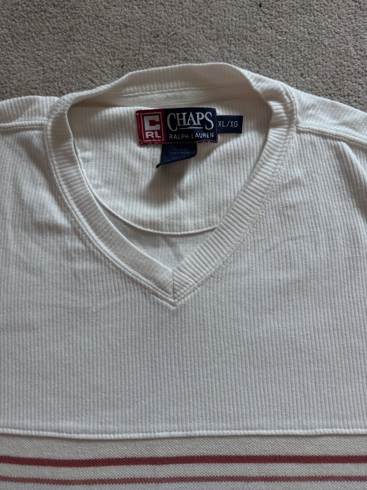Extra Large Chaps White T-Shirt