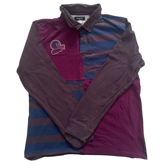 XXL Barredś Brown and Burgundy Rugby Shirt