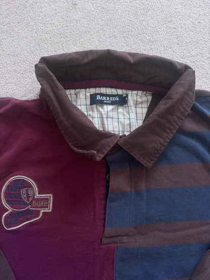 XXL Barredś Brown and Burgundy Rugby Shirt