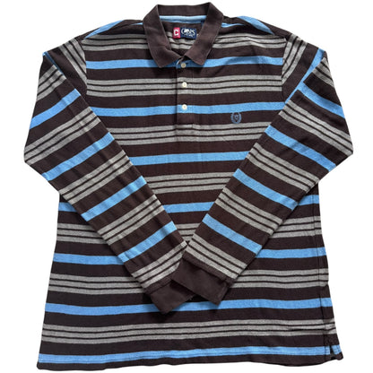 Large Chaps Blue Striped Rugby Shirt
