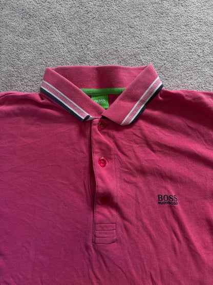Large  Boss Pink Polo Shirt
