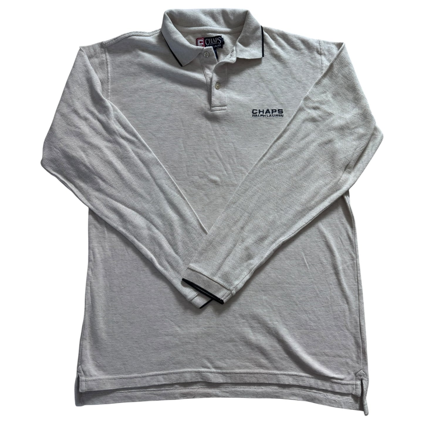 Small Chaps White Long Sleeved Polo Shirt