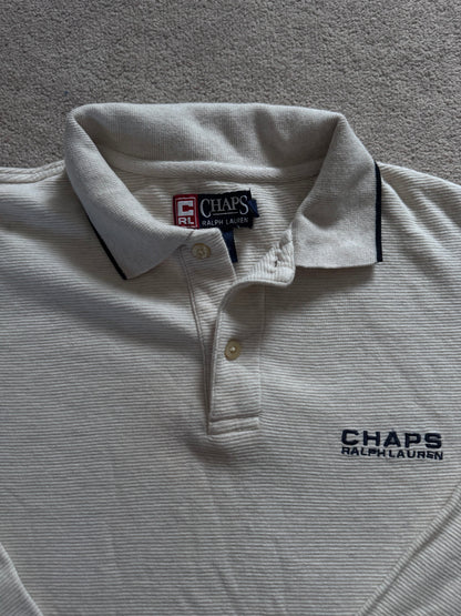 Small Chaps White Long Sleeved Polo Shirt