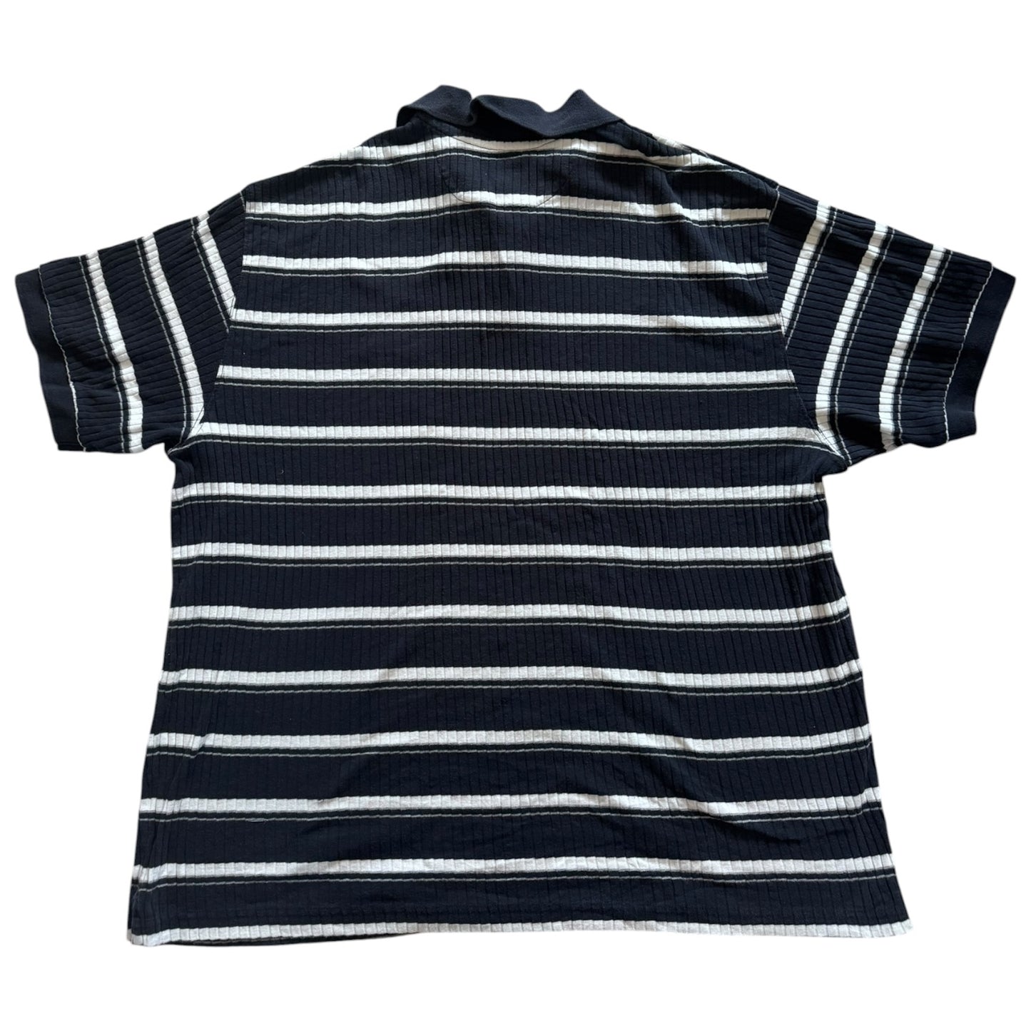 Extra Large Chaps Navy and White Striped Polo Shirt