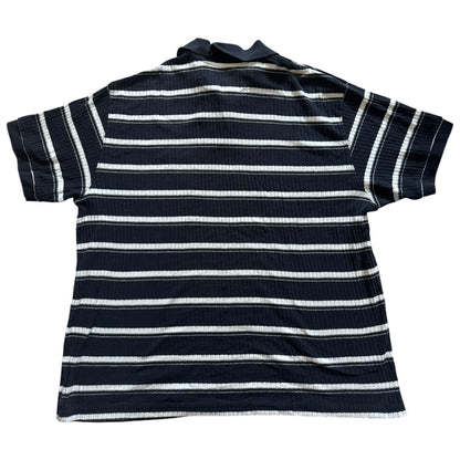 Extra Large Chaps Navy and White Striped Polo Shirt