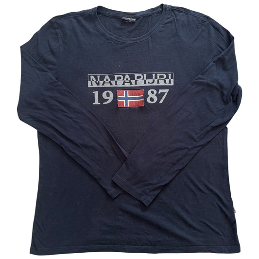 Small Napapijri Navy Long Sleeved Shirt