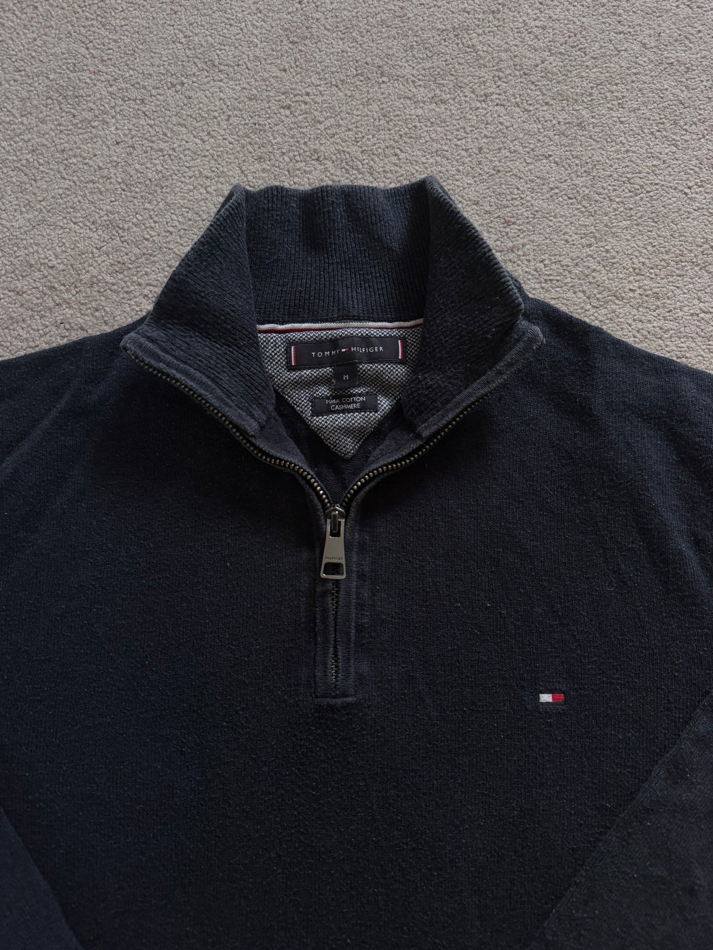 Medium Tommy Hilfiger Navy Knitted 1/4 Zip