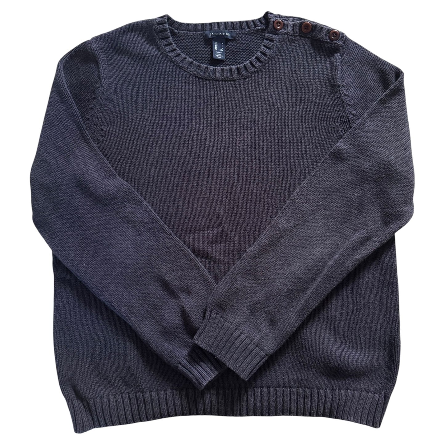 Women’s Large Lands’ End Navy Thick Knitted Jumper