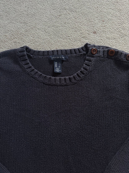 Women’s Large Lands’ End Navy Thick Knitted Jumper