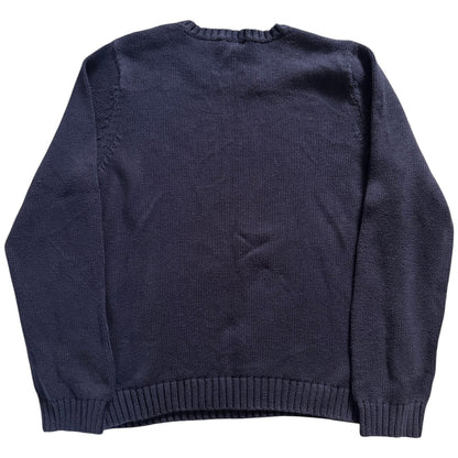 Women’s Large Lands’ End Navy Thick Knitted Jumper