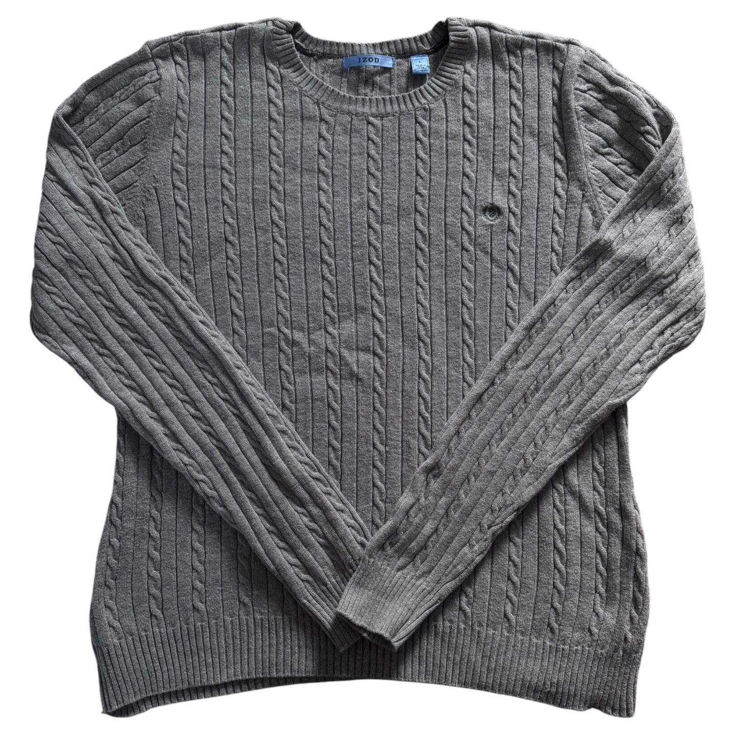 Women’s Large IZOD Grey Cable Knit Jumper