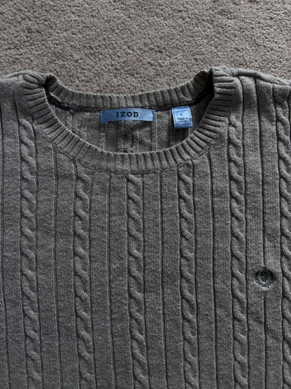 Women’s Large IZOD Grey Cable Knit Jumper