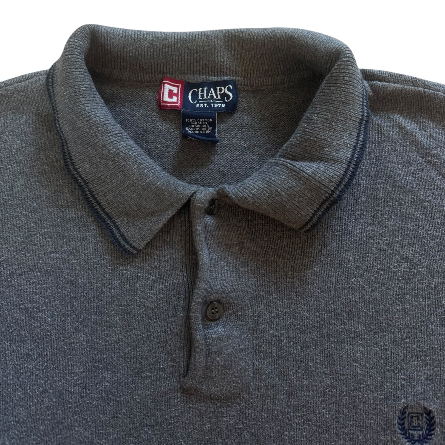 Extra Large Chaps Grey Knitted Jumper