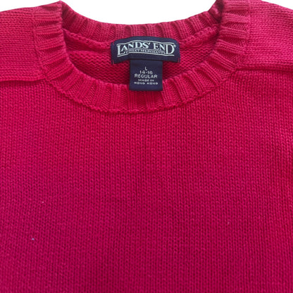 Womens Large Lands’ End Pink Thick Knitted Jumper