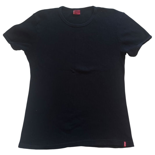 Womens Large Levi’s Black Ribbed T-Shirt