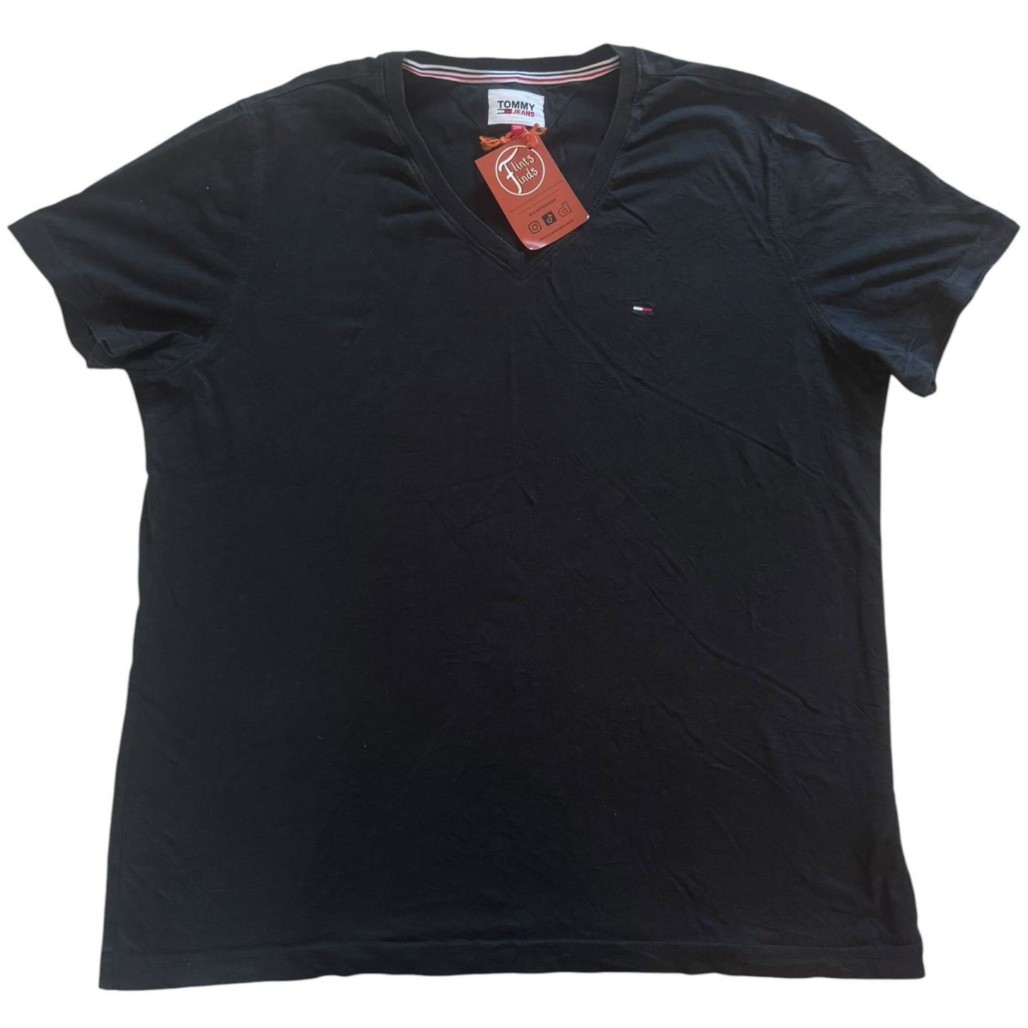 2XL Tommy Hilfiger Black V-Neck T-Shirt