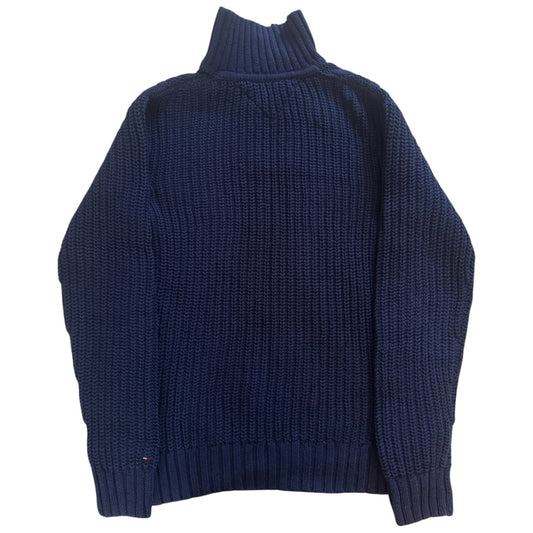 Medium Tommy Hilfiger Navy Thick Knitted 1/4 Zip