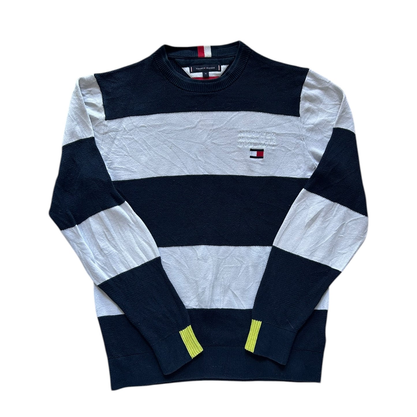Medium Tommy Hilfiger Navy and White Sweatshirt