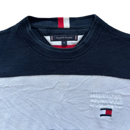 Medium Tommy Hilfiger Navy and White Sweatshirt