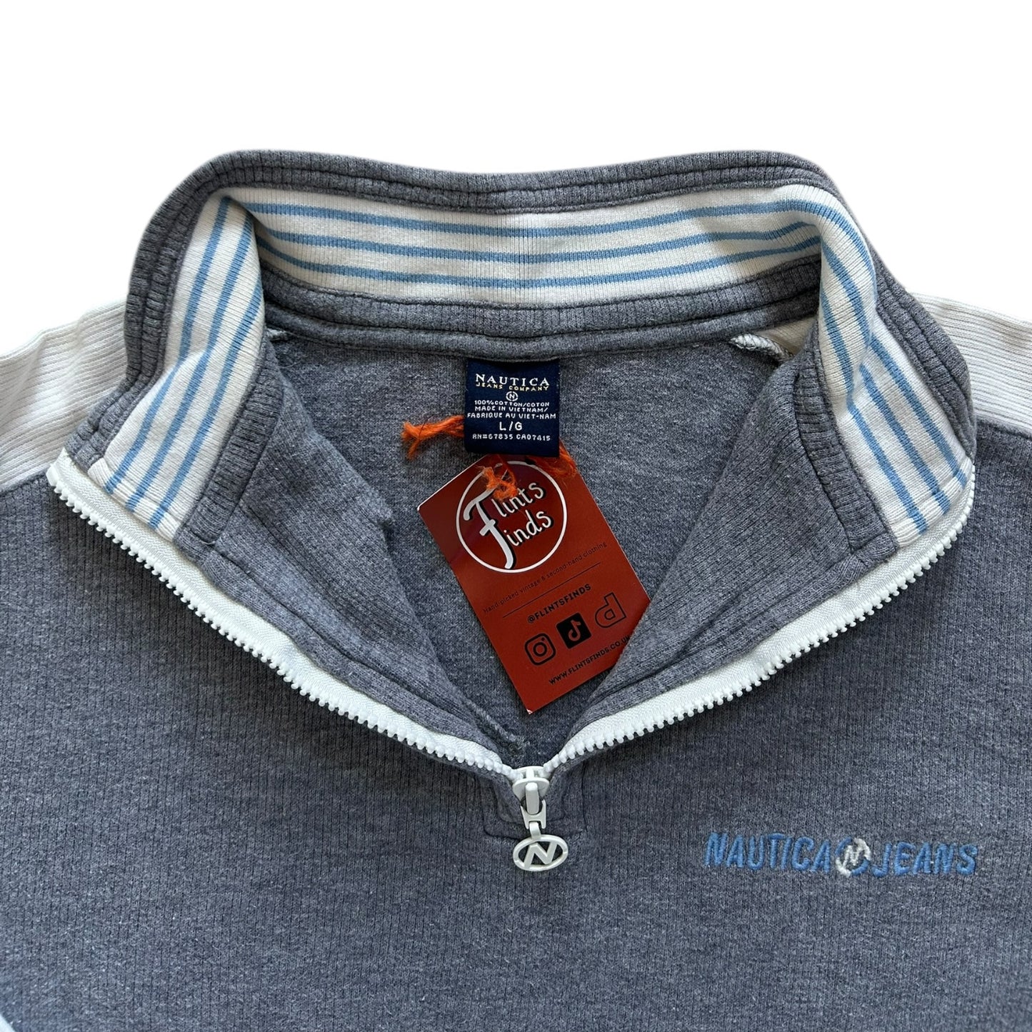 Large Nautica Grey 1/4 Zip