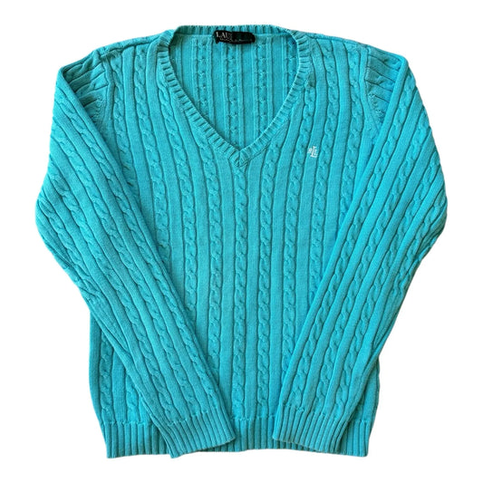 Womans Small Ralph Lauren Blue Cable Knit