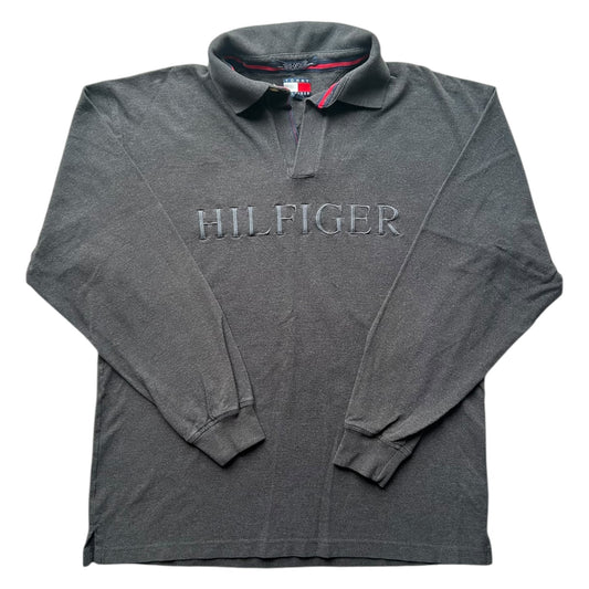 Large Tommy Hilfiger Black Long Sleeve Polo Shirt
