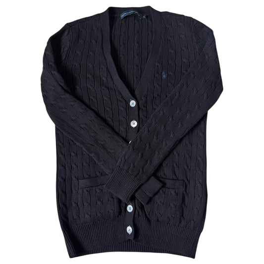 Medium Ralph Lauren Black Cable Knit Cardigan