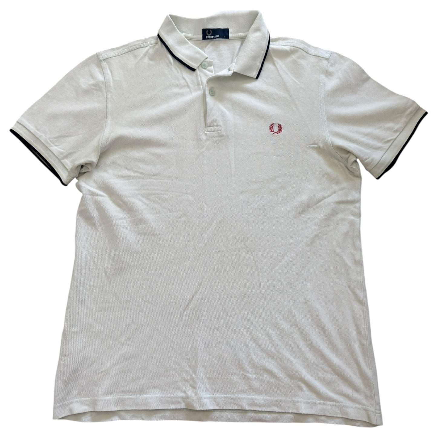 Large Fred Perry White Polo Shirt