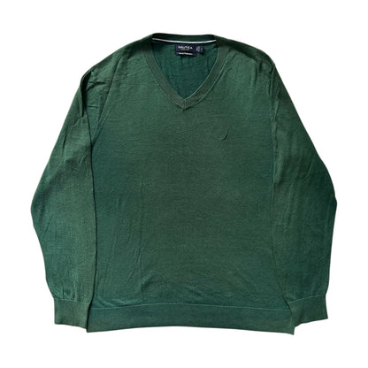 Large Nautica Green Knitted Jumper