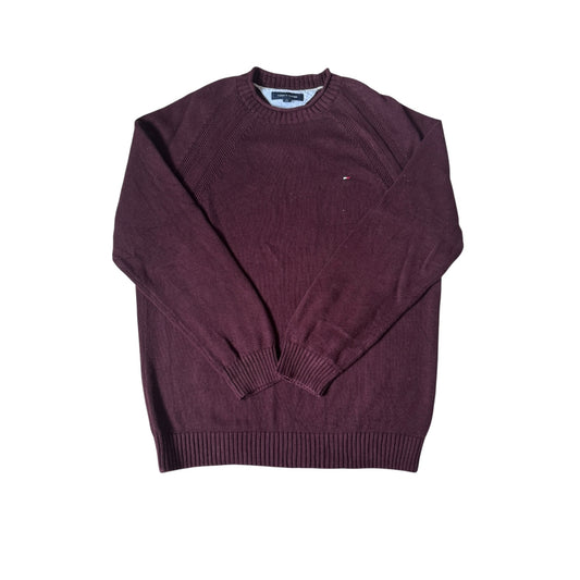 Extra Large Tommy Hilfiger Burgundy Knitted Jumper