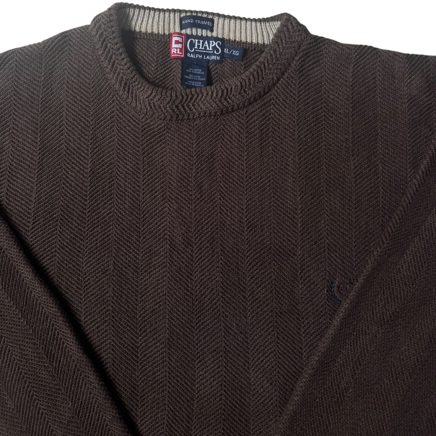 Extra Large Chaps Brown Thick Knitted Jumper