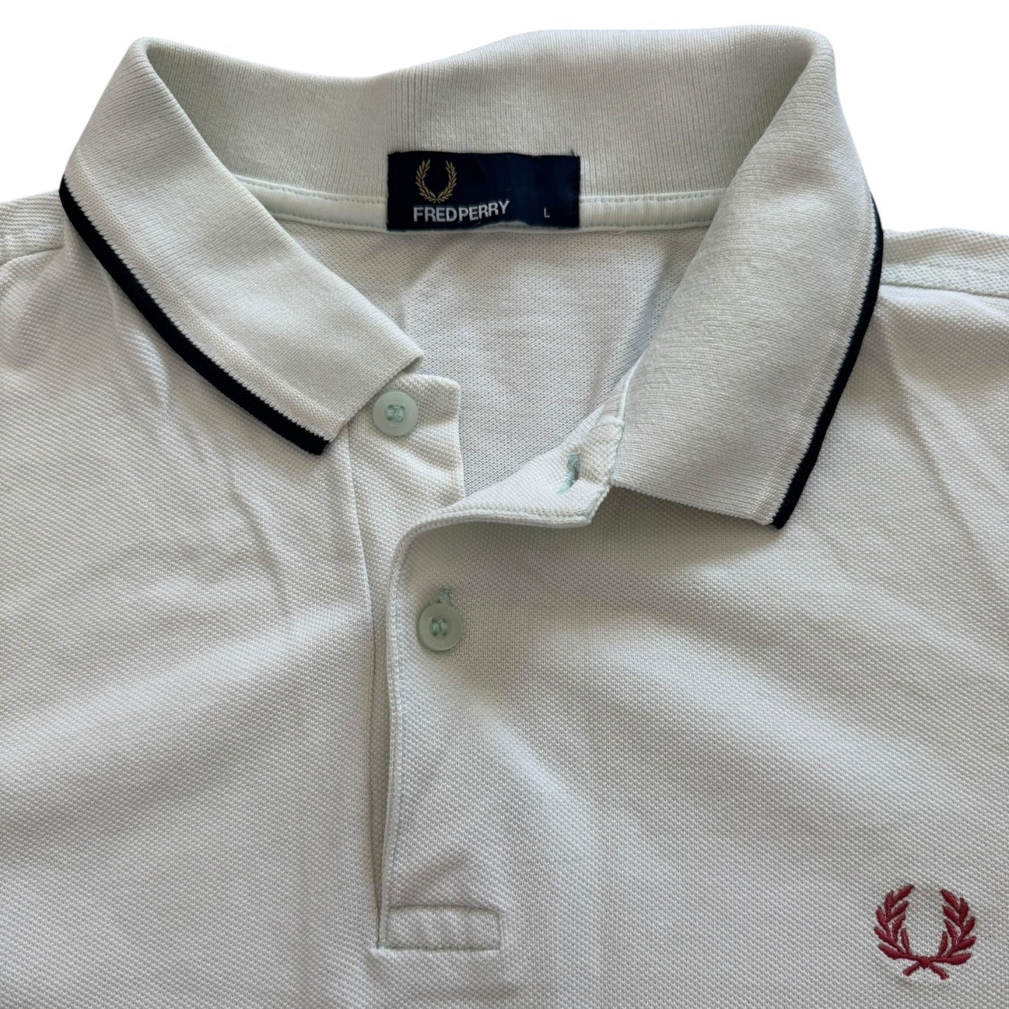 Large Fred Perry White Polo Shirt