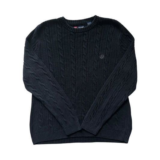 Medium Chaps Black Cable Knit