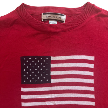 Medium Crystal Kole Red Flag Knitted Jumper