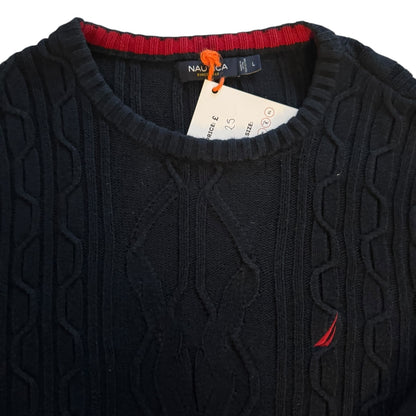 Large Nautica Navy Cable Knit Jumper